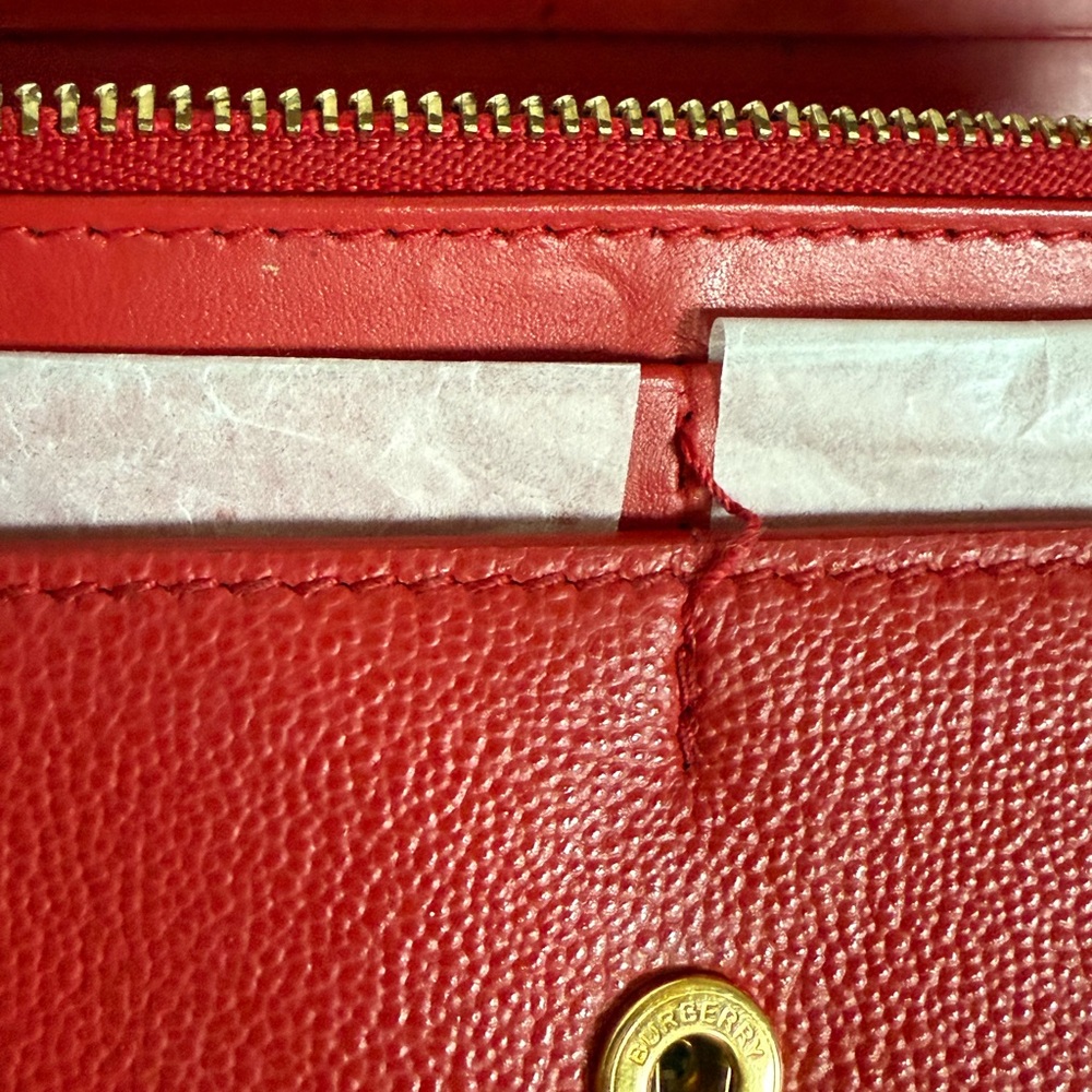 Burberry Scarlet Leather Card Holder - Picture 7 of 13